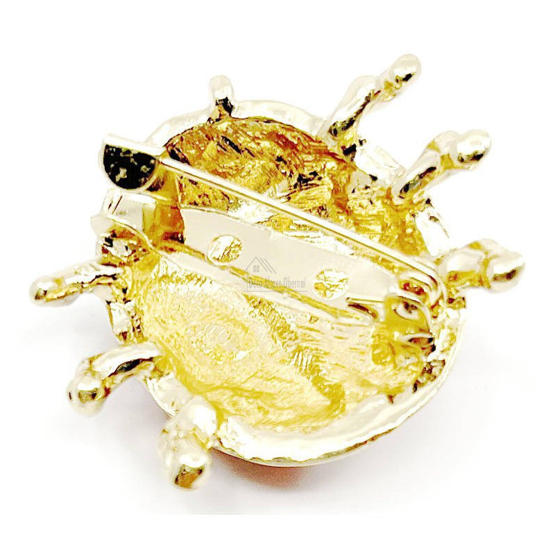 Broche Fantaisie doré Coccinelle à Strass