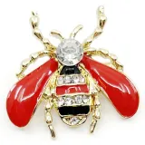 Gold Fantasy Brooch Bee with Strass