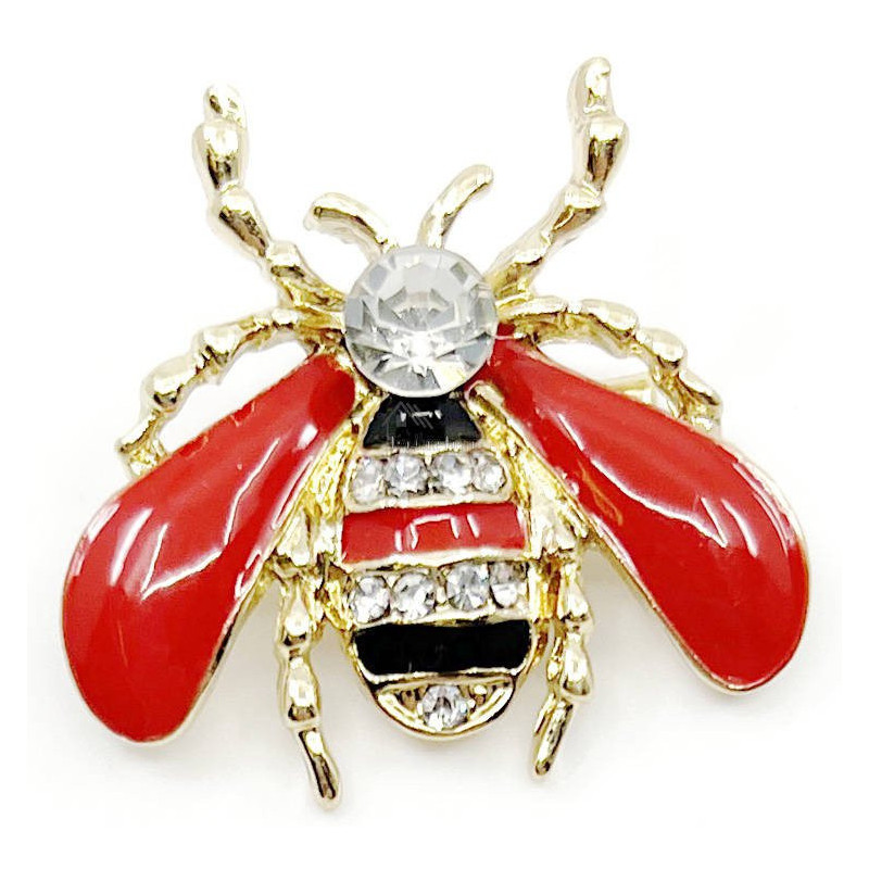 Broche Fantaisie doré Guêpe avec Strass
