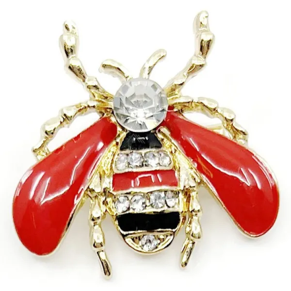 Gold Fantasy Brooch Bee with Strass