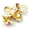 Fancy gold beetle brooch with rhinestones