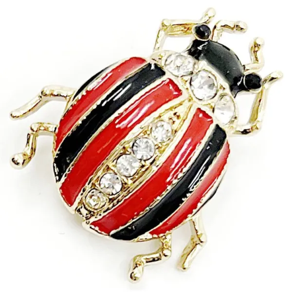 Gold Fantasy Scarab Brooch with Strass