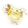 Broche Fantaisie doré Scarabée rayé avec Strass