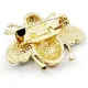 Broche Fantaisie doré Abeille rayée avec Strass