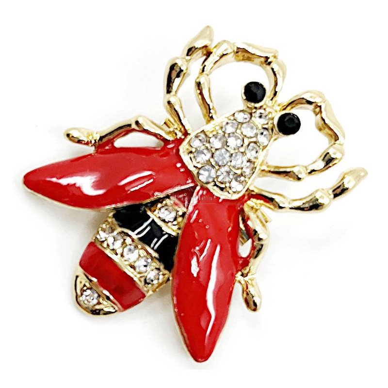 Broche Fantaisie doré Coléoptère avec Strass