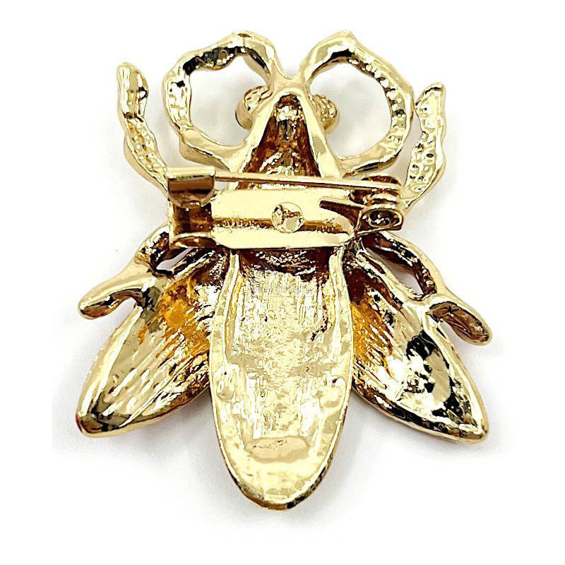 Broche Fantaisie doré Coléoptère avec Strass