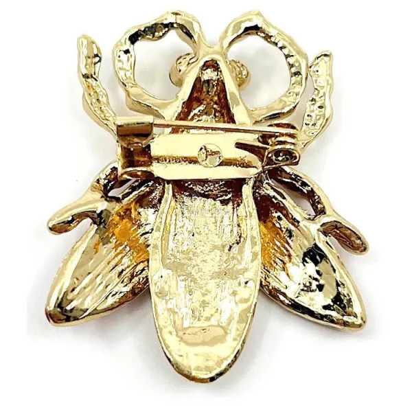 Broche Fantaisie doré Coléoptère avec Strass