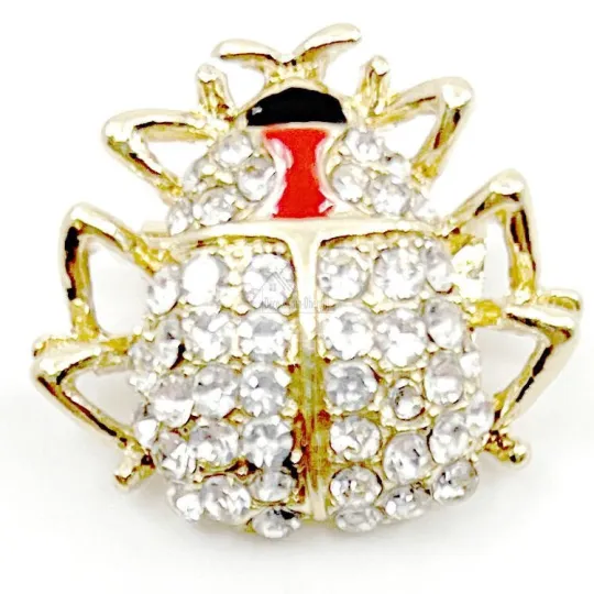 Broche Fantaisie doré Araignée garnie de Strass