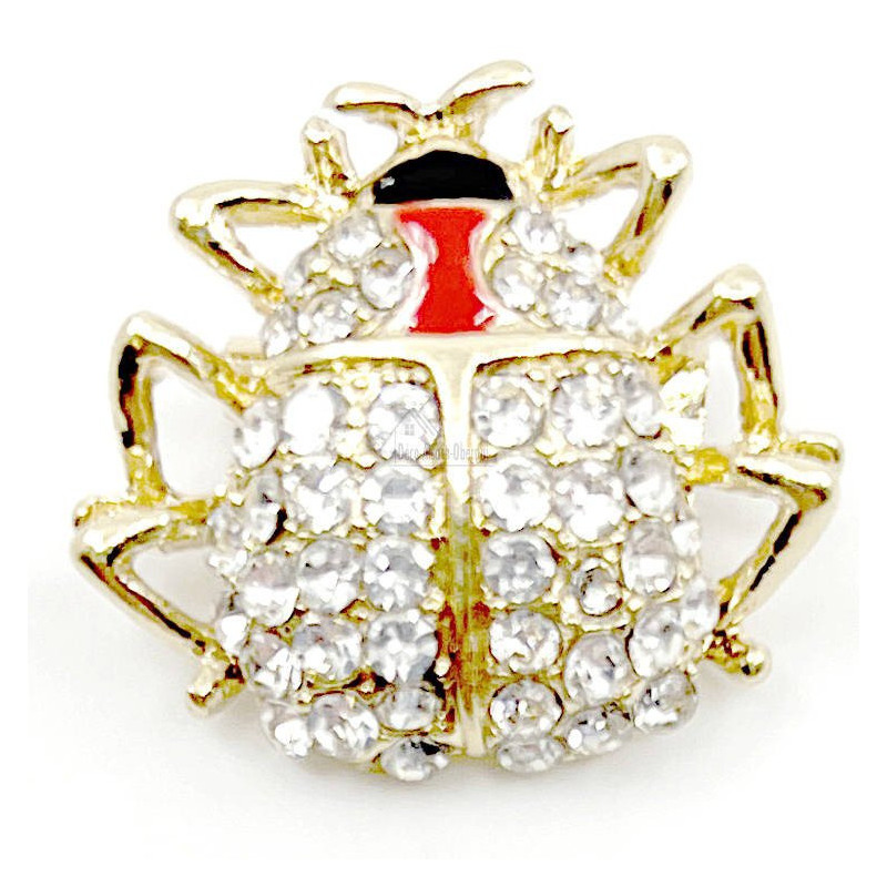 Broche Fantaisie doré Araignée garnie de Strass