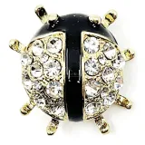 Broche Fantaisie doré Bête à Bon Dieu garnie de Strass