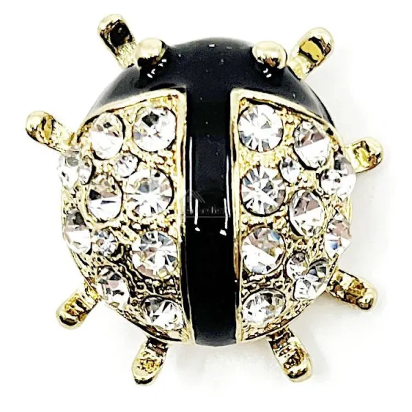 Brooch Fantasy golden beast to good god decorated with rhinestones