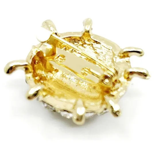 Fantasiebroche goudkleurig Lieveheersbeestje met Strass