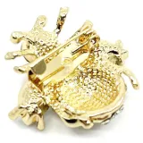 Fancy gold brooch with flying insect and rhinestones