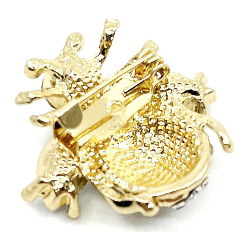 Broche Fantaisie doré insecte volant garnie de Strass