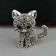 Broche Fantaisie argenté Chaton avec Strass