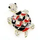 Broche Fantaisie doré Tortue rayée avec Strass