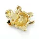 Broche Fantaisie doré Tortue rayée avec Strass