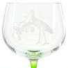 6 Rhine Crystal Wine Glasses engraved with Alsace Stork