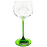6 Rhine Crystal Wine Glasses engraved with Alsace Stork