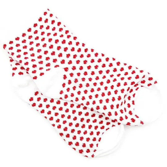 White socks with red hearts from Alsace