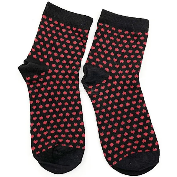 Black socks with red hearts from Alsace