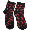 Schwarze Socken mit roten Herzen aus dem Elsass