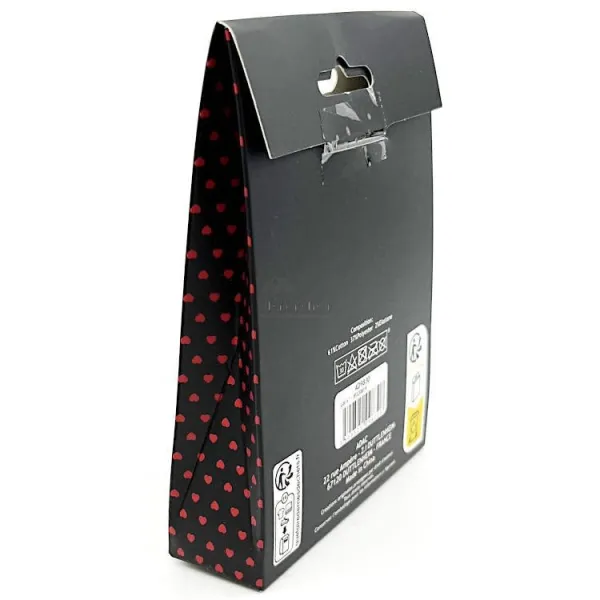 Chaussettes noires motifs Coeurs rouge d'Alsace