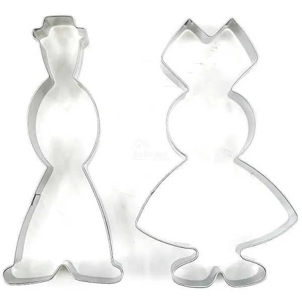 Lot de 2 Emporte Pièces Couple d'Alsacien en Inox