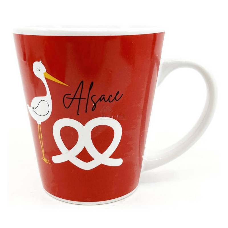 Ceramic Mug with Stork and Pretzel design