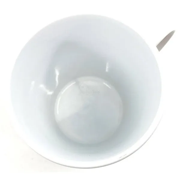 Keramikbecher mit Dekor Storch und Brezel