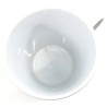 Keramikbecher mit Dekor Storch und Brezel