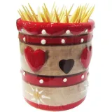 Porte Cure Dent en Céramique décor Coeur d'Alsace