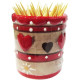 Ceramic Toothpick Holder with Heart of Alsace decor