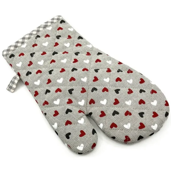 Alsace Embroidered Kitchen Glove with Hearts and Hansi motifs