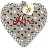 Alsace Heart Potholder with Hearts and Hansi motifs