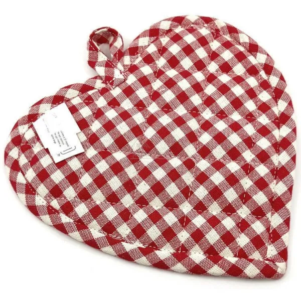Kitchen Potholder with embroidered hearts