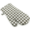 Grey Vichy Kitchen Glove with Stork and Hearts