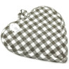 Grey Vichy Kitchen Potholder with Stork and Hearts embroidery