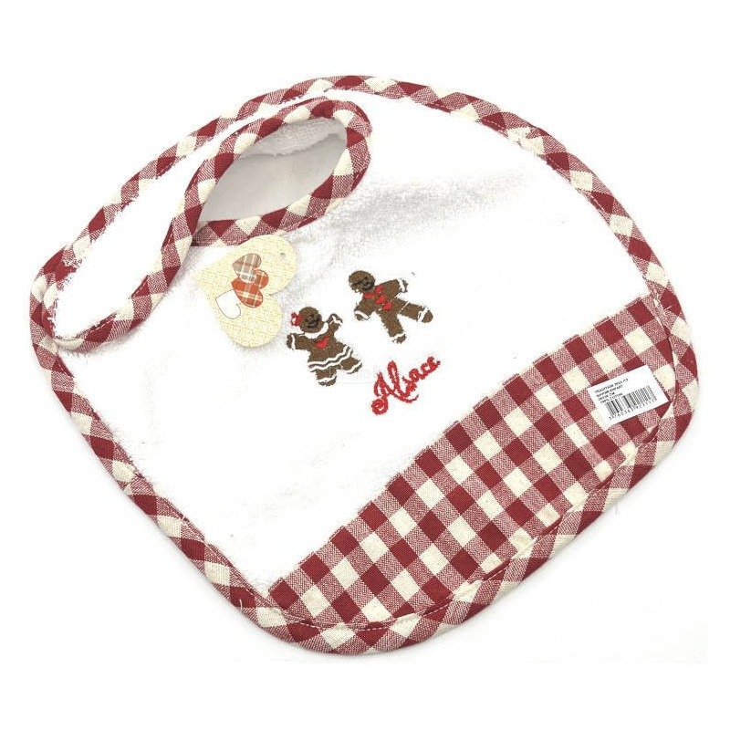 Alsatian Embroidered Baby Bib Alsace and Gingerbread Man