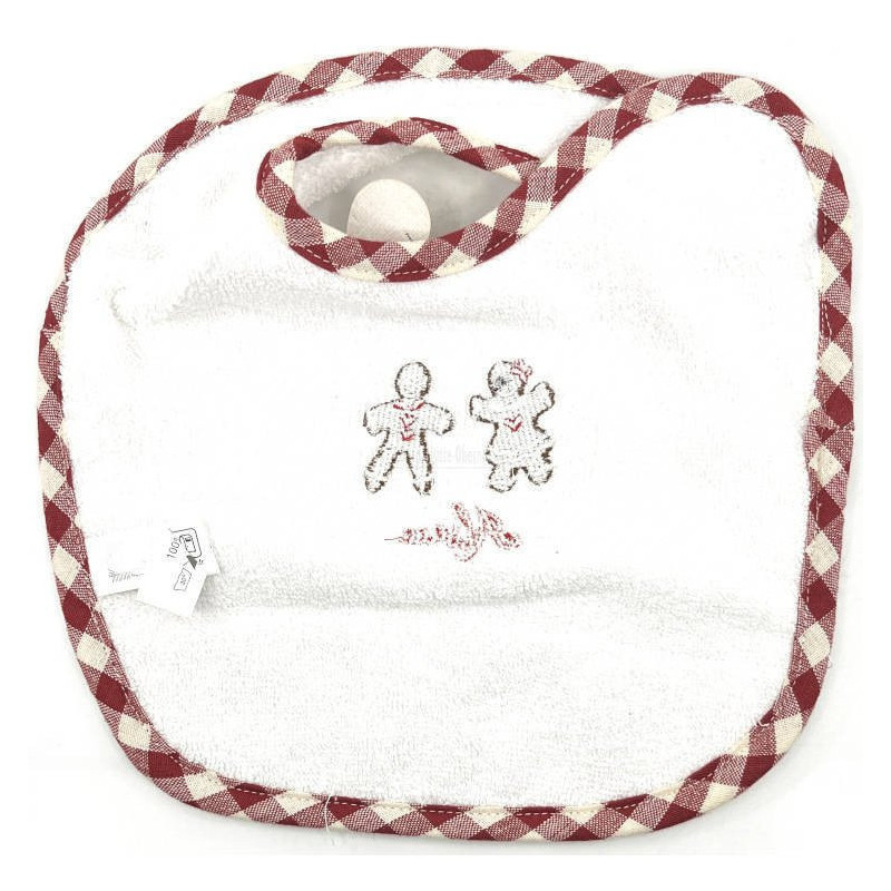 Alsatian Embroidered Baby Bib Alsace and Gingerbread Man