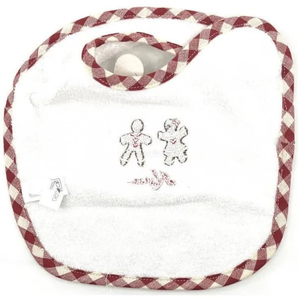 Elsässisches Baby-Lätzchen mit Elsass-Stickerei und Lebkuchenmännchen
