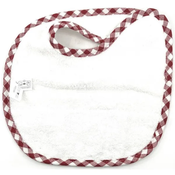 Bavoir bébé Alsacien Brodé Coeurs avec dentelles et Vichy