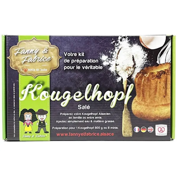 Kit de Préparation Kougelhopf Salé avec Moule à Kougelhopf Uni 21 cm