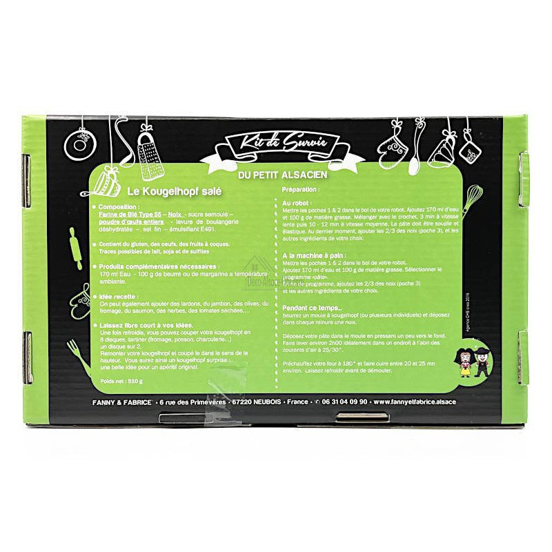 Kit de Préparation Kougelhopf Salé avec Moule à Kougelhopf Uni 21 cm