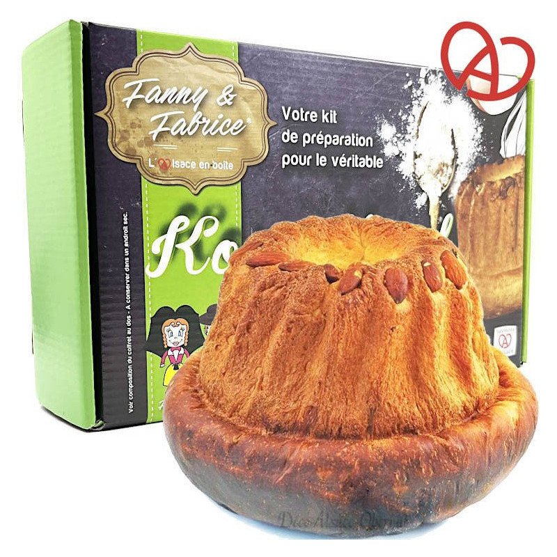 Kit de Préparation Kougelhopf Salé avec Moule à Kougelhopf Bleu 21 cm
