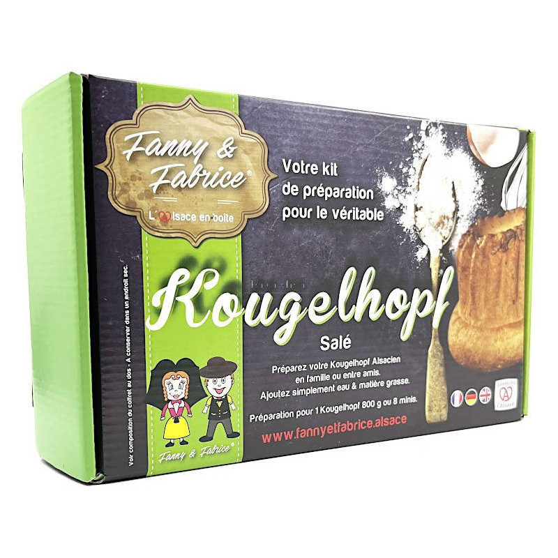 Kit de Préparation Kougelhopf Salé avec Moule à Kougelhopf Bleu 21 cm