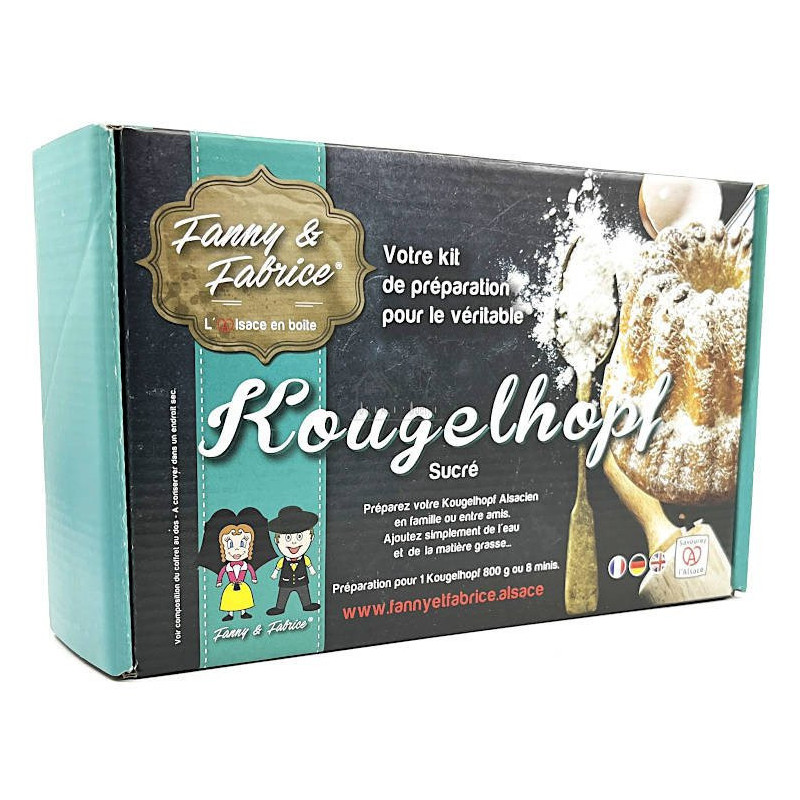 Kit de Préparation Kougelhopf Sucré avec Moule à Kougelhopf Bleu 21 cm