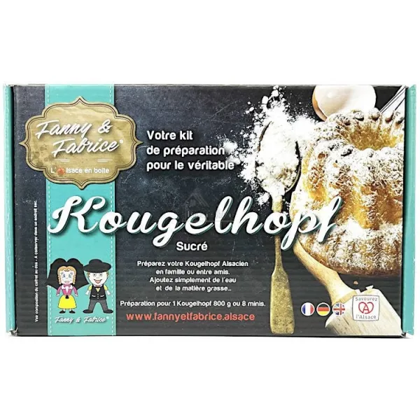 Kit de Préparation Kougelhopf Sucré avec Moule à Kougelhopf Bleu 21 cm