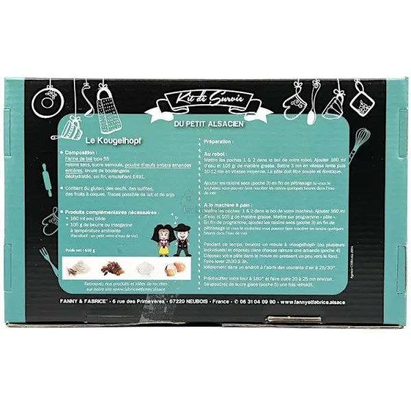 Sweet Kougelhopf Preparation Kit with 21 cm Blue Kougelhopf Mould