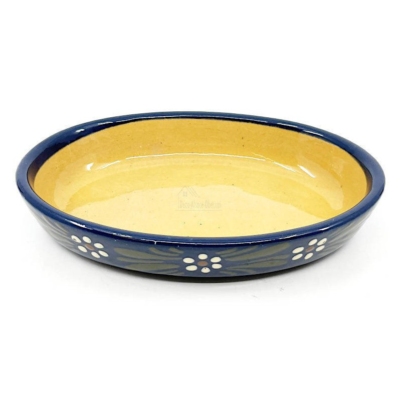 Ovale Schale Soufflenheimer Blau Gänseblümchen 23 cm